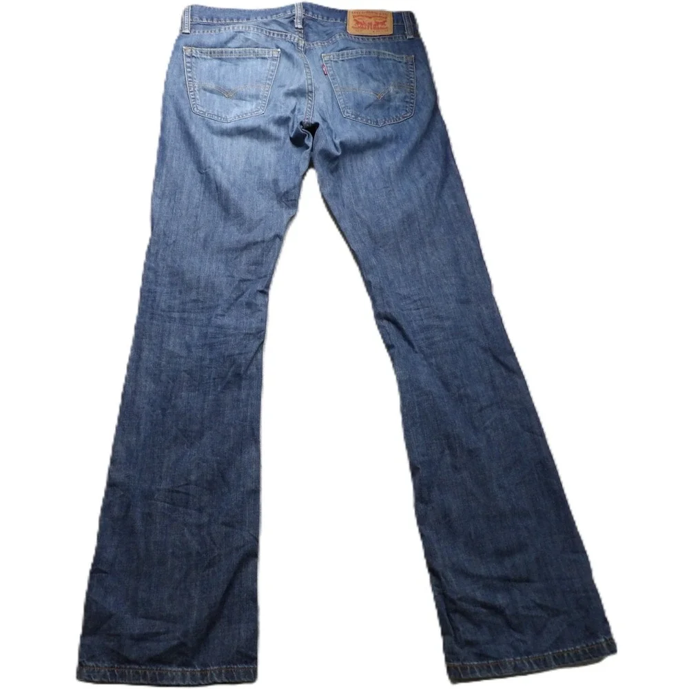 Levi 527 Bootcut Jeans Denim Men W30xL34 Blue Workwear Cotton Classic Pants Logo